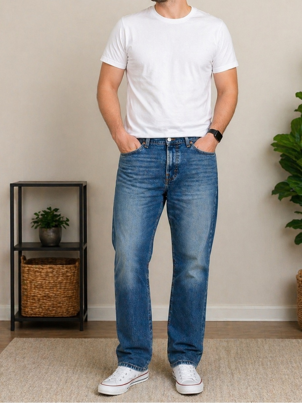 Levi’s 505 Jeans 40x30 Men’s Straight Leg Medium Wash Classic Fit Denim